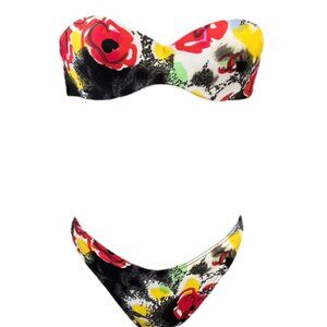 CHANEL Vintage 97P Coco Mark Logo Swimsuit Bikini #38 Camellia [102670]
